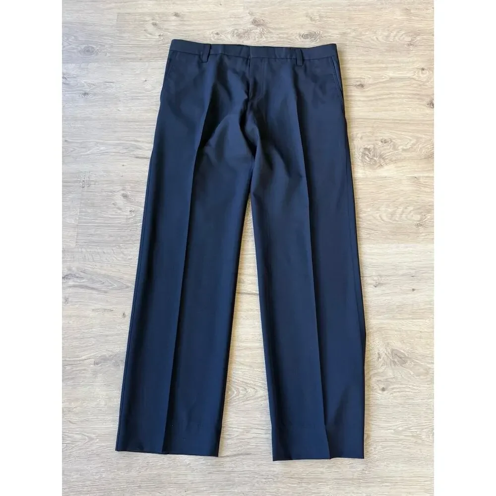 Hugo Boss 3 Button 2 Peice Wool Suit 46R Pants 38x34 Black